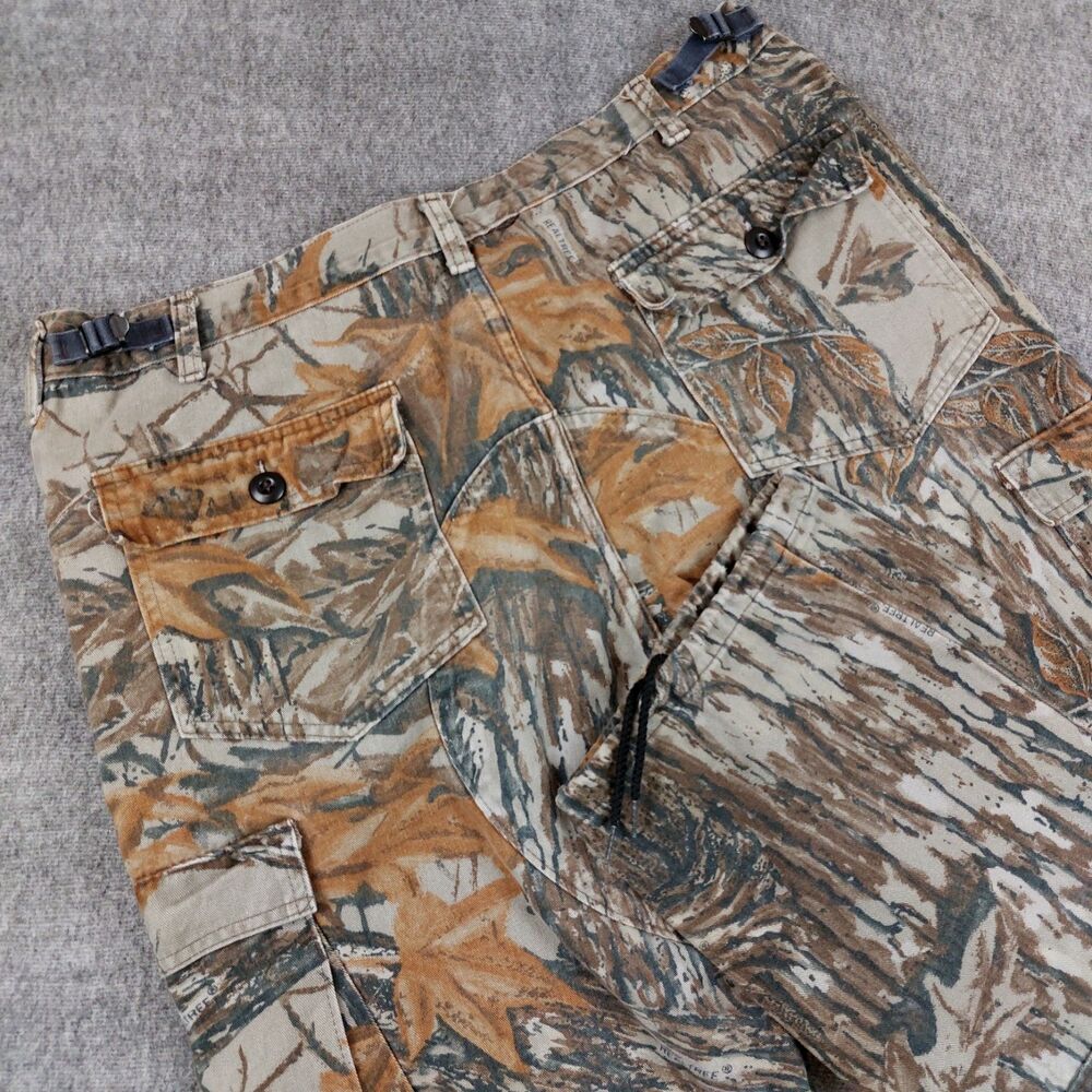Walls Camo Pants Men's Large 38(Fit 37x30.5) Realtree Double Knee Cargo Hunting